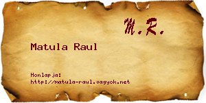 Matula Raul névjegykártya
